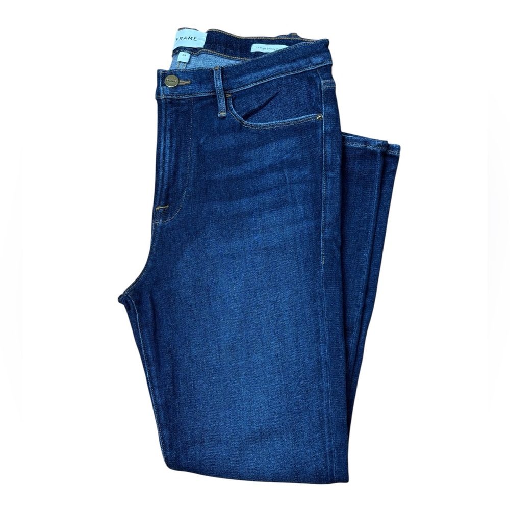 Frame Le High Skinny Crop Ankle Jeans 31 Dark Wash